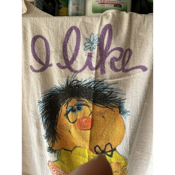 Vintage I Like You Cartoon Character Towel With Orange Swirl Skirt & Striped Soc - Picture 3 of 8